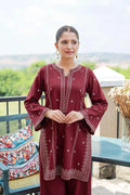 2 Pcs Women's Unstitched Embroidered Suit